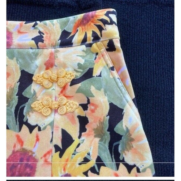 Peacebird Mini Skirt Sunflower Velvet Lined Hippie Boho Chinese Floral Small NEW - Picture 4 of 11